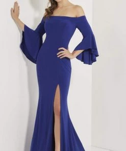 Formal Gowns Studio 17 - 12706 Bell Sleeve Off Shoulder Trumpet Evening Dress