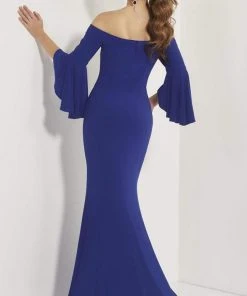 Formal Gowns Studio 17 - 12706 Bell Sleeve Off Shoulder Trumpet Evening Dress