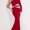 Studio 17 - 12743 One Shoulder Long Sleeve Cutout Waist Trumpet Gown Formal Gowns