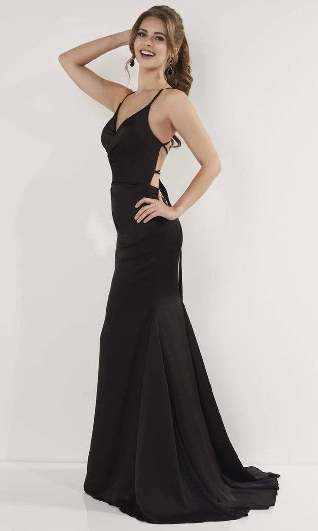 Studio 17 - 12749 V Neck Strappy Open Back Silk Charmeuse Mermaid Gown Formal Gowns 3 Studio 17 - 12749 V Neck Strappy Open Back Silk Charmeuse Mermaid Gown Formal Gowns