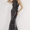Studio 17 - 12757 Pieties Sequined Halter Evening Gown Formal Gowns