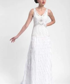 Sue Wong - Beaded Art Deco Chiffon Gown N5244 Formal Gowns