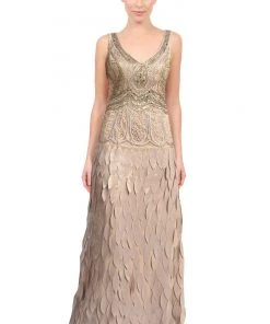 Sue Wong - Beaded Art Deco Chiffon Gown N5244 Formal Gowns