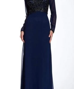 Sue Wong - Beaded Illusion Bateau A-Line Dress N5310