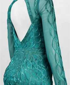 Sue Wong - Embroidered Illusion Scoop Neck Dress N5412 Cocktail Dresses