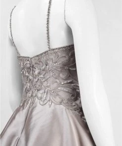 Sue Wong - Embroidered Peplum Satin Dress W5234 Formal Gowns