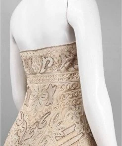 Cocktail Dresses Sue Wong - N3145 Strapless Soutache Adorned Sheath Dress