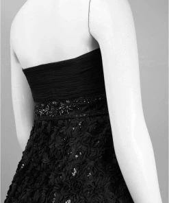 Cocktail Dresses Sue Wong - N3204 Strapless Rosette Empire Sheath Dress