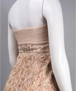 Cocktail Dresses Sue Wong - N3204 Strapless Rosette Empire Sheath Dress