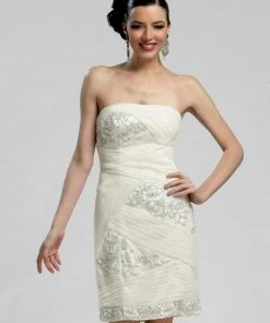 Sue Wong - N3206 Strapless Straight Neck Fitted Dress