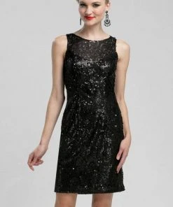 Sue Wong - N3211 Sleeveless Jewel Illusion Sequined Sheath Dress