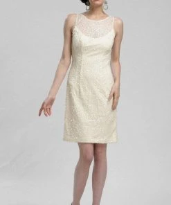 Sue Wong - N3211 Sleeveless Jewel Illusion Sequined Sheath Dress