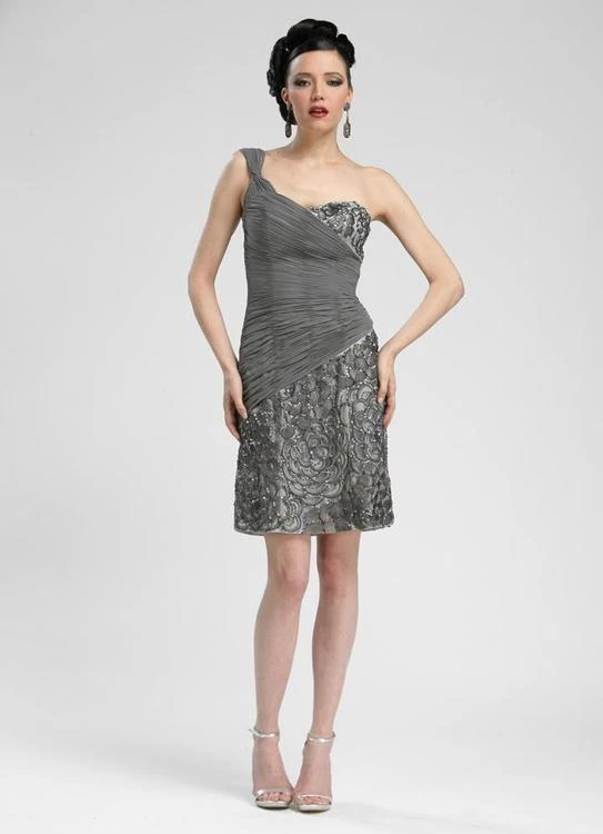 Sue Wong - N3330 One Shoulder Sequined Sheath Dress 3 Sue Wong - N3330 One Shoulder Sequined Sheath Dress