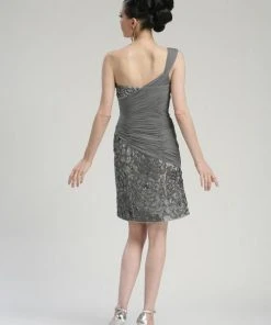Sue Wong - N3330 One Shoulder Sequined Sheath Dress