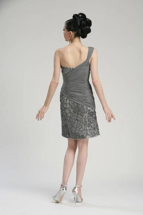 Sue Wong - N3330 One Shoulder Sequined Sheath Dress 4 Sue Wong - N3330 One Shoulder Sequined Sheath Dress