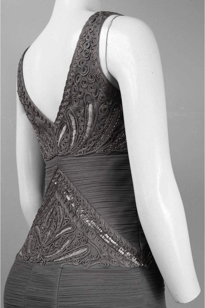 Sue Wong - N3368 Ruched V-neck Column Dress 4 Sue Wong - N3368 Ruched V-neck Column Dress