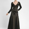 Formal Gowns Sue Wong - N3411 V-neck Ribbon Applique A-line Gown 1 Formal Gowns Sue Wong - N3411 V-neck Ribbon Applique A-line Gown