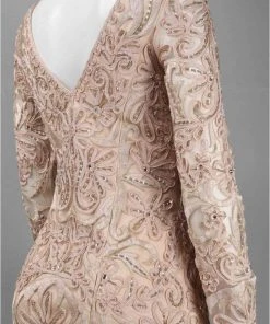 Formal Gowns Sue Wong - N3411 V-neck Ribbon Applique A-line Gown