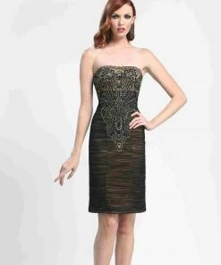 Cocktail Dresses Sue Wong - N4143 Strapless Ruched Mesh Cocktail Dress
