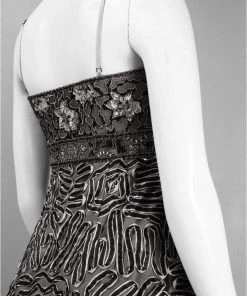 Sue Wong - N4333 Spaghetti Strap Beaded Sheath Cocktail Dress