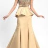 Formal Gowns Sue Wong - Ornate Peplum Satin Gown W5206