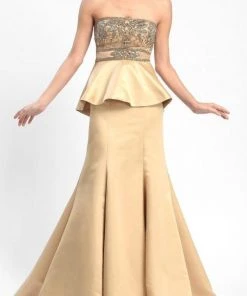 Formal Gowns Sue Wong - Ornate Peplum Satin Gown W5206