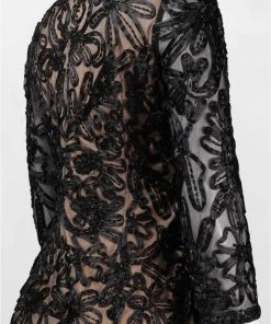 Cocktail Dresses Sue Wong - Ribbon Ornate Mesh Dress N5364