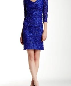 Cocktail Dresses Sue Wong - Ribbon Ornate Mesh Dress N5364