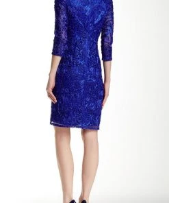 Cocktail Dresses Sue Wong - Ribbon Ornate Mesh Dress N5364