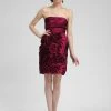 Sue Wong - Ruched Rosette Straight Across Neck Dress C3333 1 Sue Wong - Ruched Rosette Straight Across Neck Dress C3333