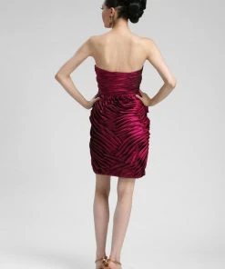 Sue Wong - Ruched Rosette Straight Across Neck Dress C3333 6 Sue Wong - Ruched Rosette Straight Across Neck Dress C3333