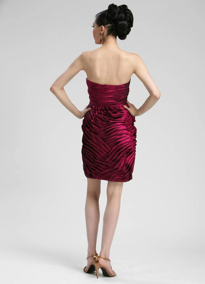 Sue Wong - Ruched Rosette Straight Across Neck Dress C3333 4 Sue Wong - Ruched Rosette Straight Across Neck Dress C3333