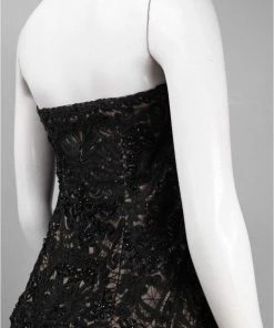 Sue Wong - S0300 Strapless Ribbon Appliqued Sheath Dress Cocktail Dresses