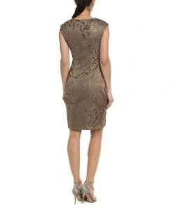 Sue Wong - Sequined Cap Sleeve Scoop Neck Dress N4405 Cocktail Dresses 6 Sue Wong - Sequined Cap Sleeve Scoop Neck Dress N4405 Cocktail Dresses