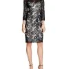 Sue Wong - Sequined Illusion Bateau Sheath Dress N5443 Cocktail Dresses