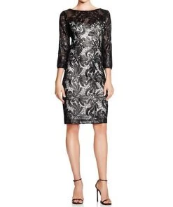 Sue Wong - Sequined Illusion Bateau Sheath Dress N5443 Cocktail Dresses
