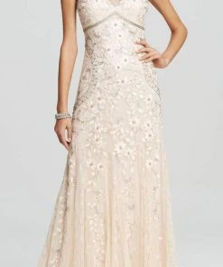 Sue Wong Sleeveless Embellished Long Dress N1118 - 1 Pc Ivory In Size 6 Available