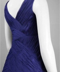 Cocktail Dresses Sue Wong - Sleeveless V-Neck Ruched Chiffon Dress N4318