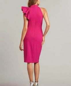 Cocktail Dresses Tadashi Shoji - BOS22038M Sleeveless Ruffled Formal Dress - 1 Pc Hibiscus In Size 6 Available