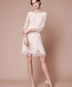 Cocktail Dresses Tadashi Shoji - Matilda Long-Sleeve Embroidered Dress BKV19774SBR - 1 Pc Ivory/Petal In Size 12 Available 8 Cocktail Dresses Tadashi Shoji - Matilda Long-Sleeve Embroidered Dress BKV19774SBR - 1 Pc Ivory/Petal In Size 12 Available