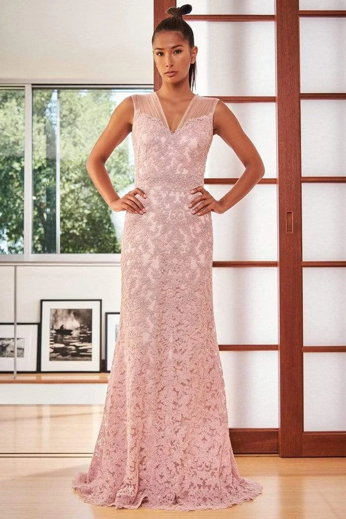 Formal Gowns Tadashi Shoji - Tadashi Shoji - Long Lace Ornate Trumpet Dress BPH19511L - 1 Pc Petal In Size 6 Available 3 Formal Gowns Tadashi Shoji - Tadashi Shoji - Long Lace Ornate Trumpet Dress BPH19511L - 1 Pc Petal In Size 6 Available