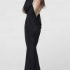 Tarik Ediz - 50027 Deep Draped Cowl Back Gown