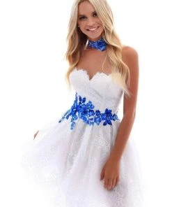 Cocktail Dresses Tarik Ediz - 50236 Lace Sweetheart Flower Applique A-line Dress