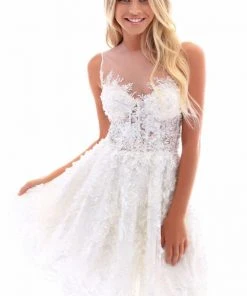 Tarik Ediz - 50246 Beaded Floral Boned Cocktail Dress Cocktail Dresses