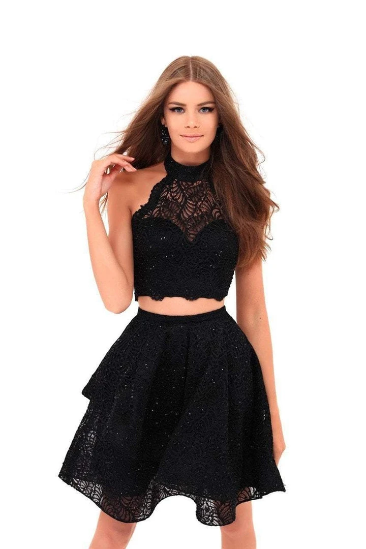 Cocktail Dresses Tarik Ediz - 50248 Two Piece High Halter Beaded Lace A-line Dress 3 Cocktail Dresses Tarik Ediz - 50248 Two Piece High Halter Beaded Lace A-line Dress