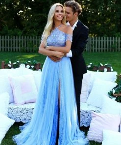 Tarik Ediz - 50295 Beaded Halter A-line Dress Formal Gowns