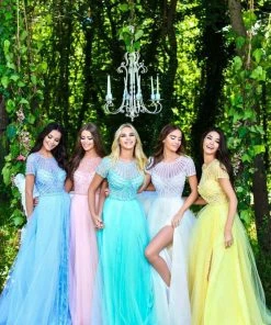 Tarik Ediz - 50317 Beaded Lace Sheer Slit Evening Gown Formal Gowns