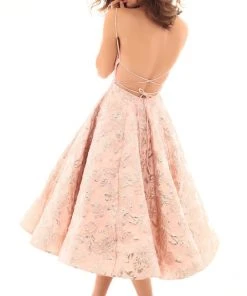 Tarik Ediz - 50400 Sleeveless V-neck Jacquard A-line Dress Plus Size Dresses 9 Tarik Ediz - 50400 Sleeveless V-neck Jacquard A-line Dress Plus Size Dresses