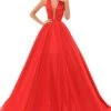 Tarik Ediz - 50401 Illusion Plunging Neck Satin Ballgown 2 Tarik Ediz - 50401 Illusion Plunging Neck Satin Ballgown