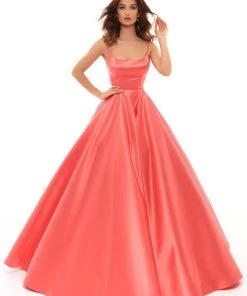Tarik Ediz - 50403 Strappy Back Sleeveless Satin Ballgown